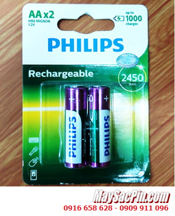 Philips R6B2A245/97, Pin sạc AA2450mAh 1.2v Philips R6B2A245/97 dung lượng 2450mAh _Vỉ 2viên